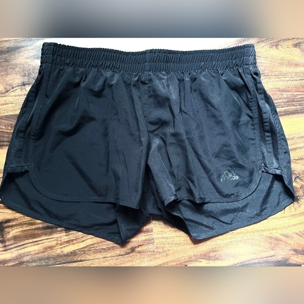 Adidas Black Lightweight Lined Athletic Running Shorts Women's Large L 3" EUC